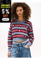Saco Celeste Tommy Girl Con Rayas Tommy Jeans de Tommy Hilfiger