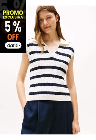 Polo Multicolor De Punto Trenzado Sin Mangas Tommy Hilfiger Tommy Hilfiger