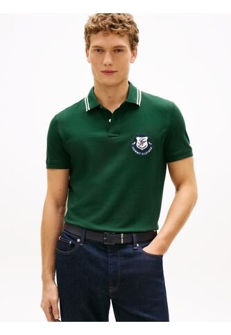 Polo Verde De Corte Regular Con Escudo Tommy Hilfiger Tommy Hilfiger