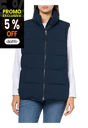 Chaleco Azul De Cuello Alto Con Cierre De Cremallera Tommy Hilfiger
