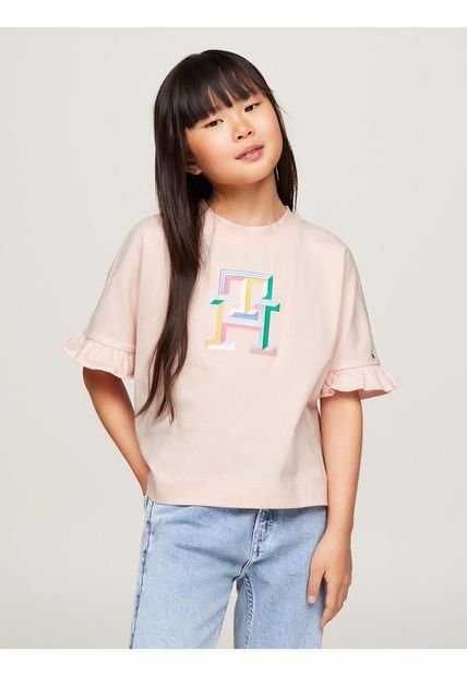 Camiseta Niña Con Volantes Y Monogram Th Tommy Hilfiger