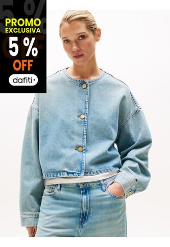 Chaqueta Celeste Denim Corta Oversize Tommy Hilfiger Tommy Hilfiger