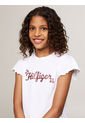 Camiseta Blanca Con Logo Floral Para Niña Tommy Hilfiger de Tommy Hilfiger