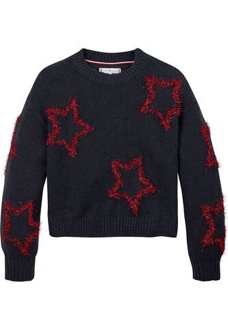 Saco Azul Niña Oscuro Tejido Holgado Con Estrellas Tommy Hilfiger Tommy Hilfiger