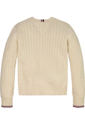 Saco Beige De Punto Canal Global Stripe Para Niña Tommy Hilfiger