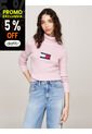 Saco Rosa Slim De Cuello Alto Y Mezcla De Lana Tommy Jeans de Tommy Hilfiger