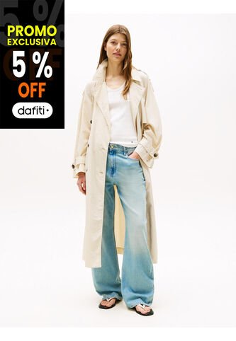 Gabardina Beige Ligera De Corte Oversize Tommy Hilfiger Tommy Hilfiger