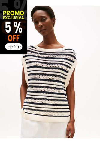Saco Multicolor Amplio Sin Mangas Con Cuello Barco Tommy Hilfiger Tommy Hilfiger