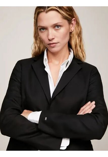 Americana Negra Regular Con Monograma TH Tommy Hilfiger
