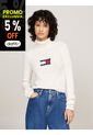 Saco Beige Slim De Cuello Alto Y Mezcla De Lana Tommy Jeans de Tommy Hilfiger