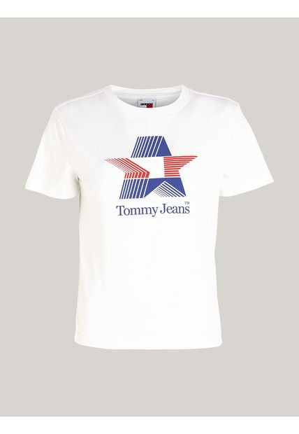 Camiseta Blanca Con Logo Gráfico Retro De Estrellas Tommy Jeans