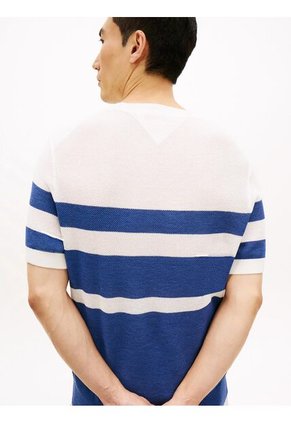 Camiseta Azul Con Diseño Color Block Con Logo Tommy Hilfiger