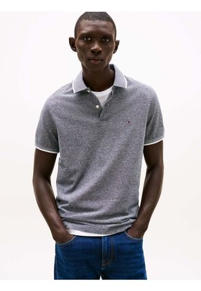 Polo Gris De Corte Regular Con Logo Tommy Hilfiger