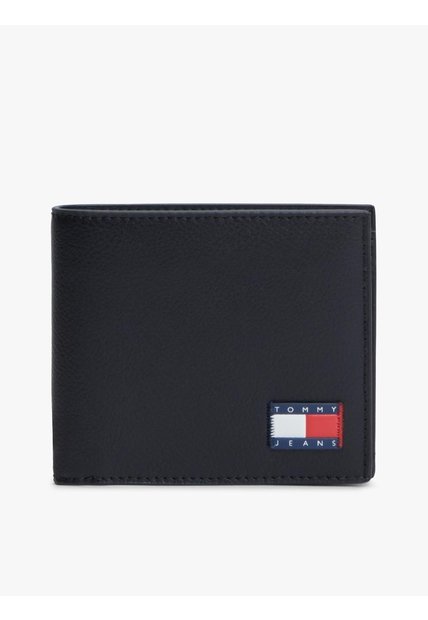 Billetera Negra Heritage Con Cuero Tommy Hilfiger