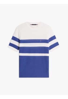 Camiseta Azul Con Diseño Color Block Con Logo Tommy Hilfiger