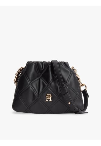 Bolso Negro Mensajero Acolchado Con Cadena Y Monograma Tommy Hilfiger Tommy Hilfiger