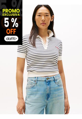 Saco Beige Tipo Polo Con Logo Tommy Hilfiger Tommy Hilfiger