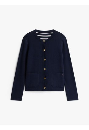 Cárdigan Azul Con Diseño De Rayas Tommy Hilfiger