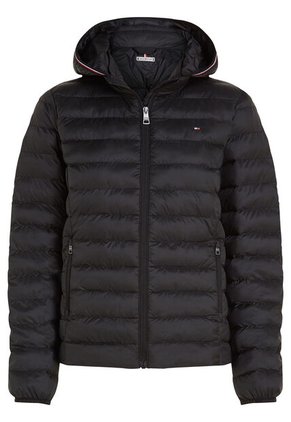 Chaqueta Negra Acolchada Con Logo Bordado Tommy Hilfiger