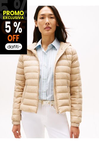 Chaqueta Beige Con Capota Acolchada De Corte Regular Tommy Hilfiger Tommy Hilfiger