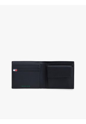 Billetera Negra Heritage Con Cuero Tommy Hilfiger