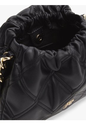 Bolso Negro Mensajero Acolchado Con Cadena Y Monograma Tommy Hilfiger
