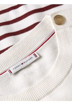 Saco Blanco De Cuello Redondo Con Botones Dorados Tommy Hilfiger
