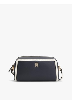 Bolso Azul Cruzado Color Block Con Monograma Tommy Hilfiger
