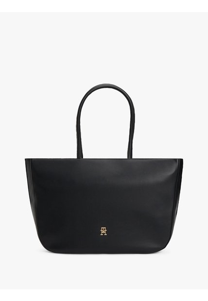 Bolso Negro Tote Tommy Icons Con Inscripción Tommy Hilfiger