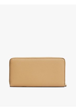 Billetera Beige Grande TH Icon Con Insignia Metalizada Tommy Hilfiger