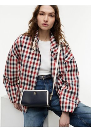 Bolso Azul Cruzado Color Block Con Monograma Tommy Hilfiger