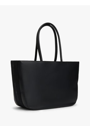 Bolso Negro Tote Tommy Icons Con Inscripción Tommy Hilfiger