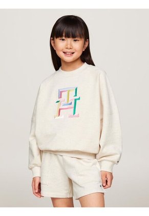 Saco Beige Monogram De Corte Regular Para Niña Tommy Hilfiger