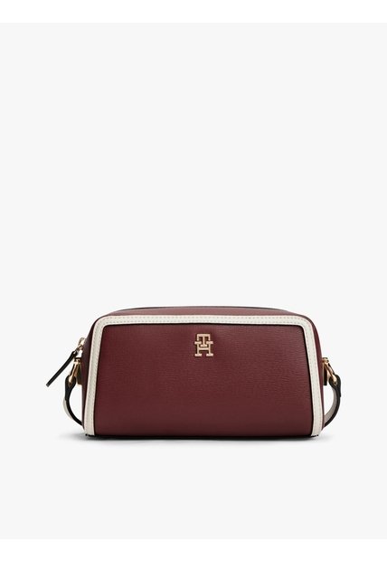 Bolso Marrón Cruzado Color Block Con Monograma Tommy Hilfiger
