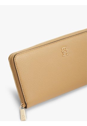 Billetera Beige Grande TH Icon Con Insignia Metalizada Tommy Hilfiger