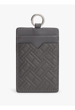 Tarjetero Gris Modern De Cuero Con Motivo De Logos Tommy Hilfiger
