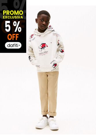 Buzo Blanco Con Capota Y Logo Mascota Tommy Hilfiger Tommy Hilfiger
