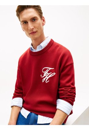 Saco Rojo Grueso Con Logo Bordado Tommy Hilfiger