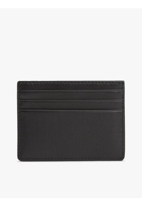 Tarjetero Negro De Cuero Granulada Tommy Hilfiger