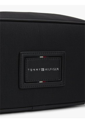 Neceser Negro De Tela Con Parche Con Logo Tommy Hilfiger