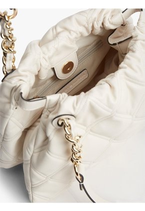 Bolso Beige Tote Acolchado Con Monograma TH Tommy Hilfiger