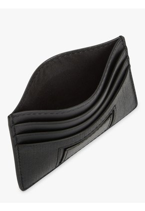 Tarjetero Negro De Cuero Granulada Tommy Hilfiger