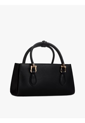 Bolso Negro Mini Satchel Con Insingia TH Tommy Hilfiger