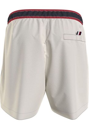Pantaloneta De Baño Blanca Con Cordón Ajustable Para Hombre