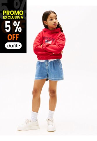 Saco Rojo Con Capota Y Logo De Lentejuelas Tommy Hilfiger Tommy Hilfiger