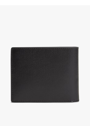 Billetera Negra De Cuero Plegable Tommy Hilfiger