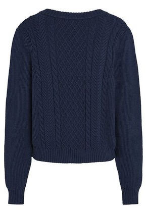 Saco Azul Tejido De Cuello Redondo Con Logo Tommy Hilfiger