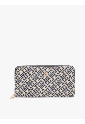 Billetera Azul TH Icon Con Diseño De Patrón De Monograma Jacquard Tommy Hilfiger