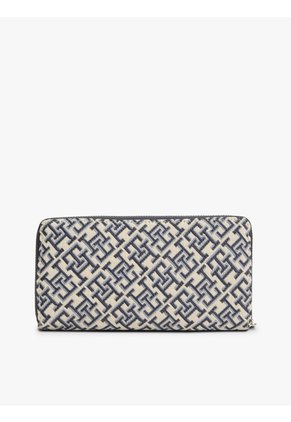 Billetera Azul TH Icon Con Diseño De Patrón De Monograma Jacquard Tommy Hilfiger