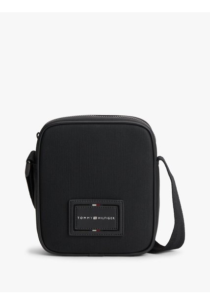 Bolso Negro Cruzado Foundation Con Logo Engomado Tommy Hilfiger